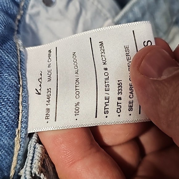 Kancan xs light wash polka dot mid rise jean shorts - Picture 6 of 8